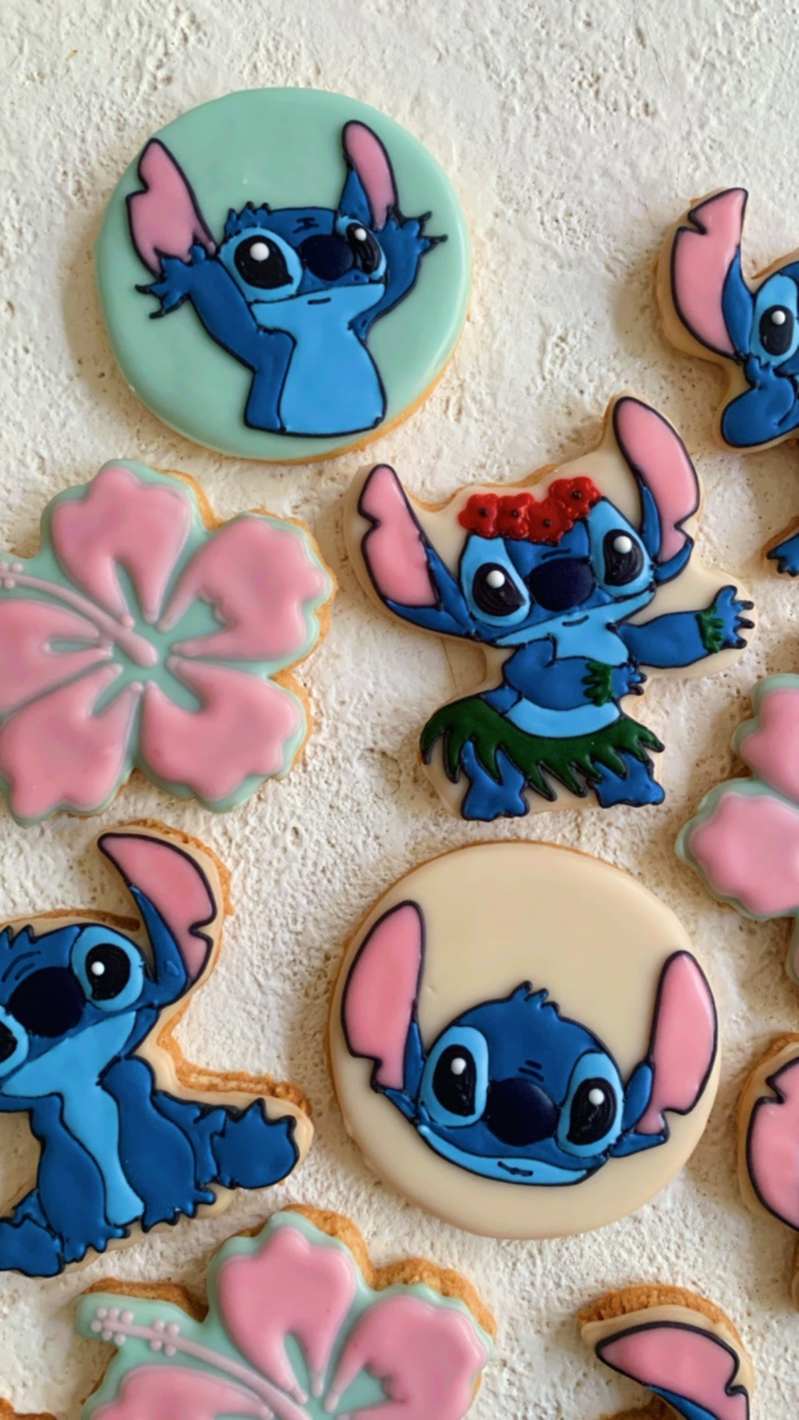 Stitch Themed Decorated Cookies