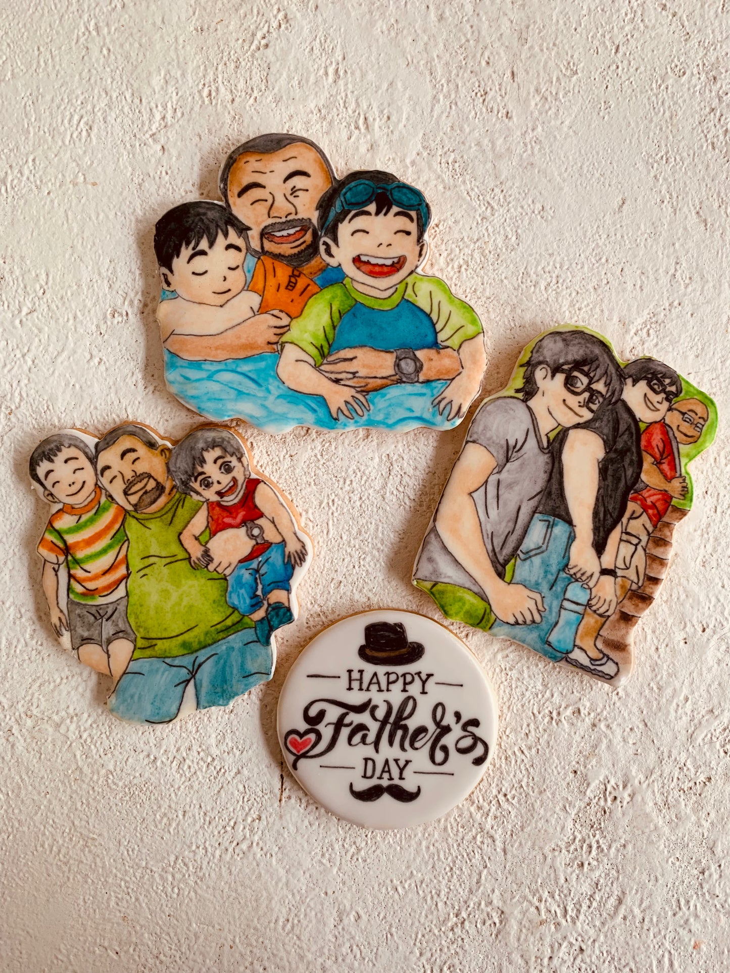 Father's Day Caricature Drawing Cookies