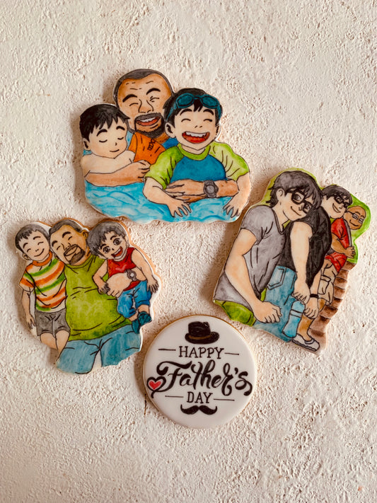 Father's Day Caricature Drawing Cookies