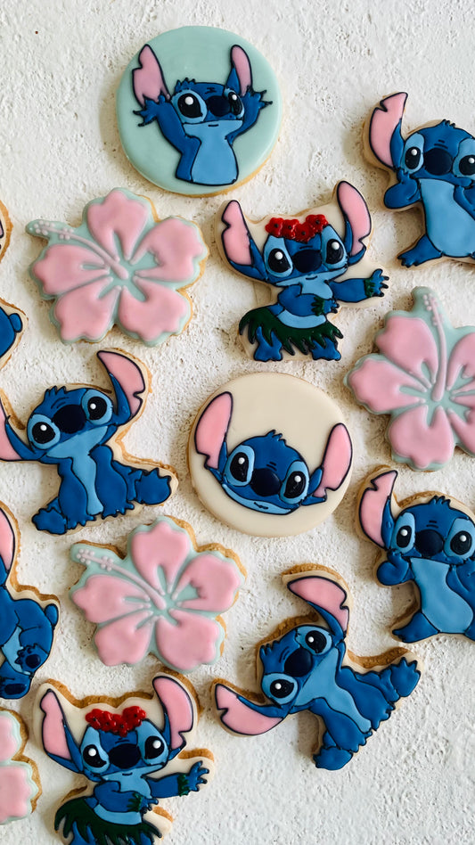 Stitch Themed Decorated Cookies